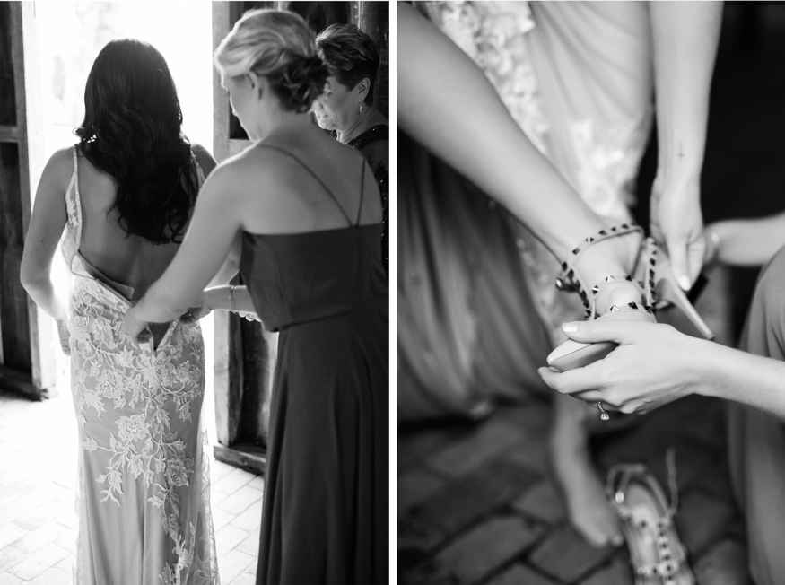 Bride getting ready at the Brandywine Manor House wedding.