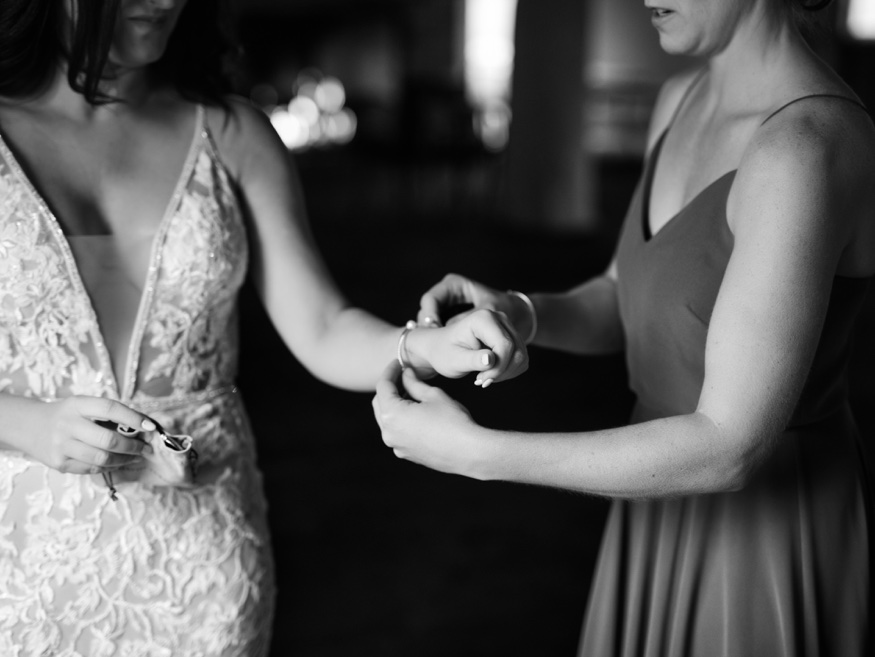 Bride getting ready at the Brandywine Manor House wedding.