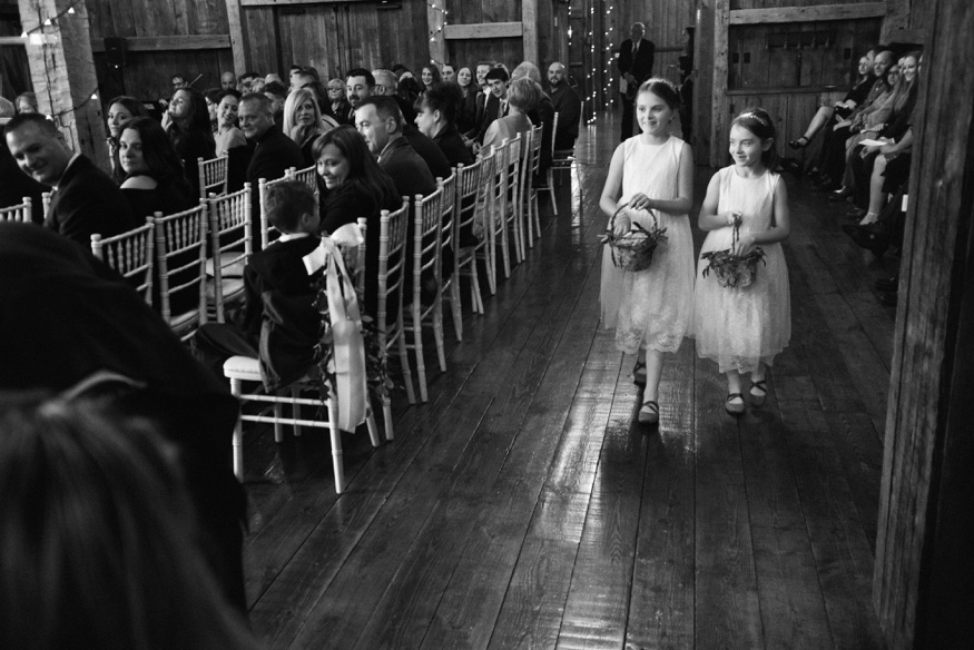 Barn wedding ceremony at Brandywine Manor House.
