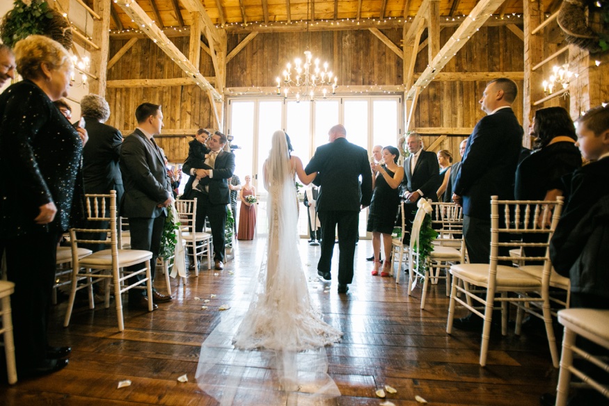 Barn wedding ceremony at Brandywine Manor House.