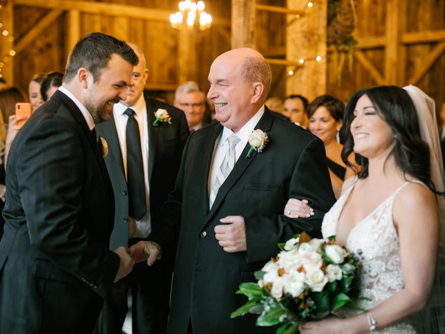 Barn wedding ceremony at Brandywine Manor House.