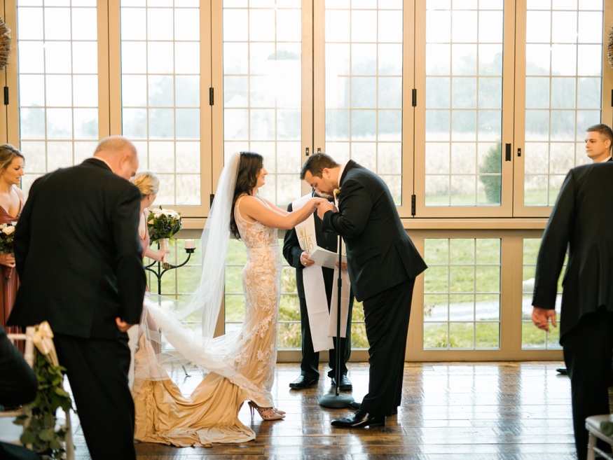 Barn wedding ceremony at Brandywine Manor House.