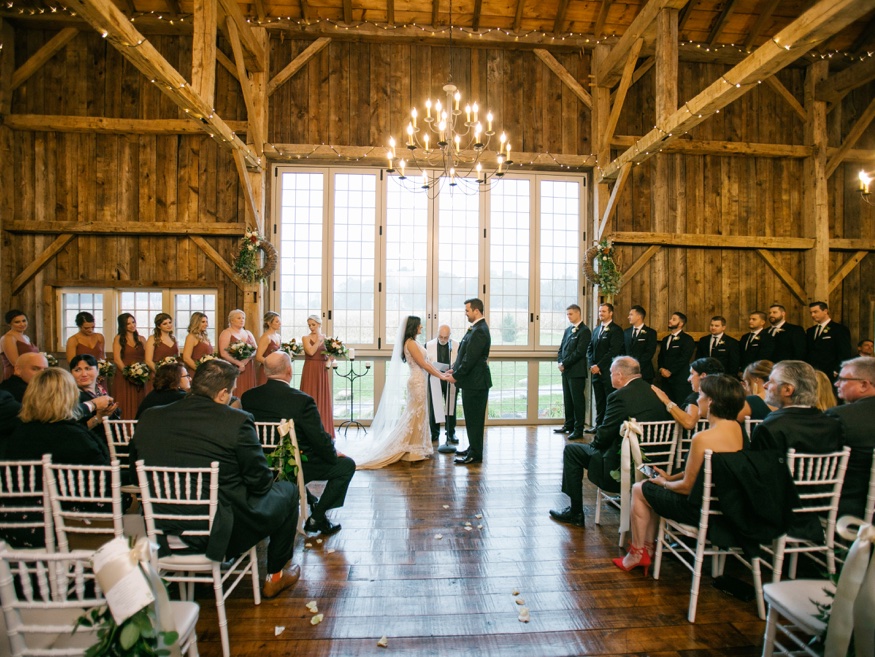 Barn wedding ceremony at Brandywine Manor House.