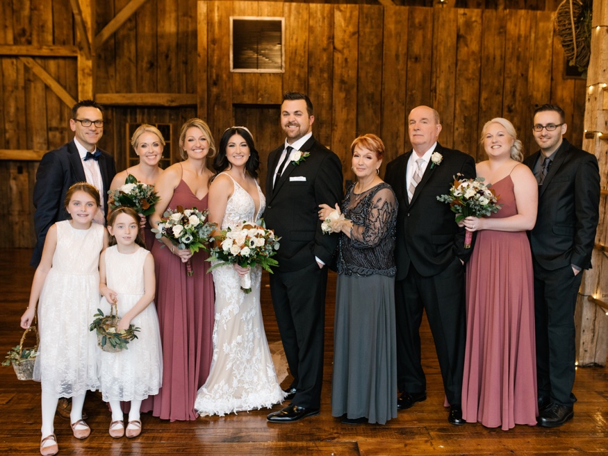 Family portraits at the Brandywine Manor House wedding.