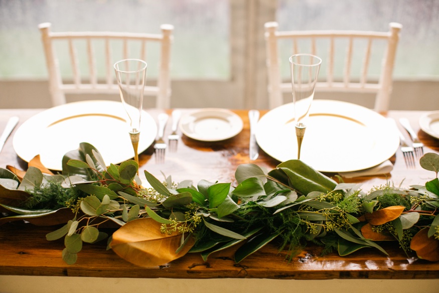 Table details at Brandywine Manor House wedding reception.