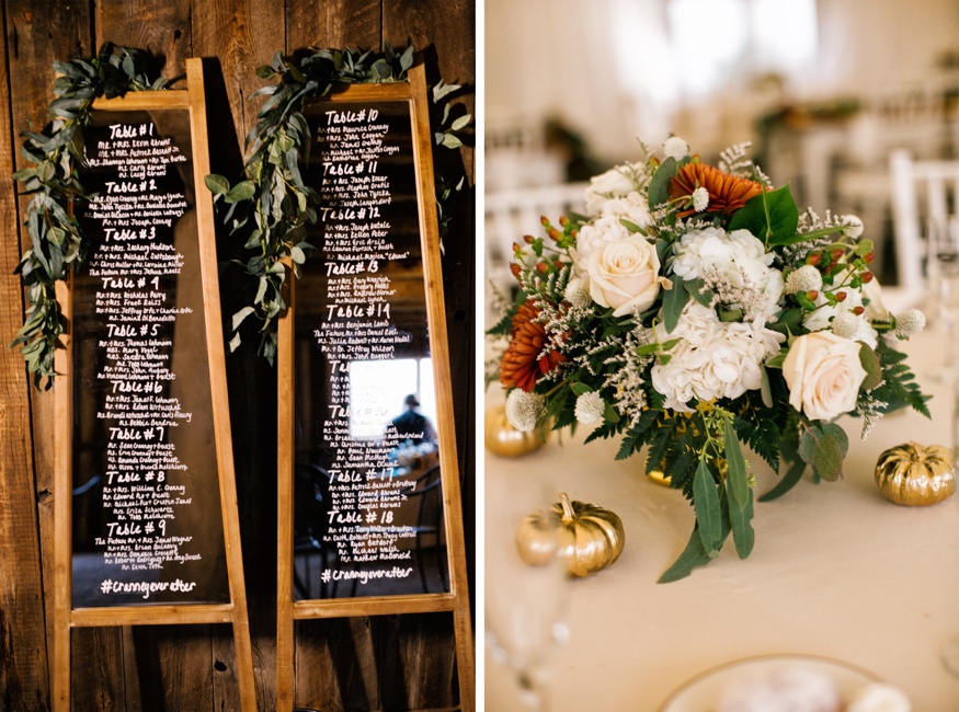 Reception details at Brandywine Manor House wedding.