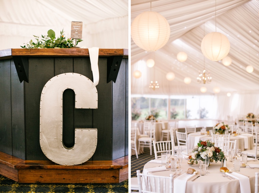 Reception details at Brandywine Manor House wedding.