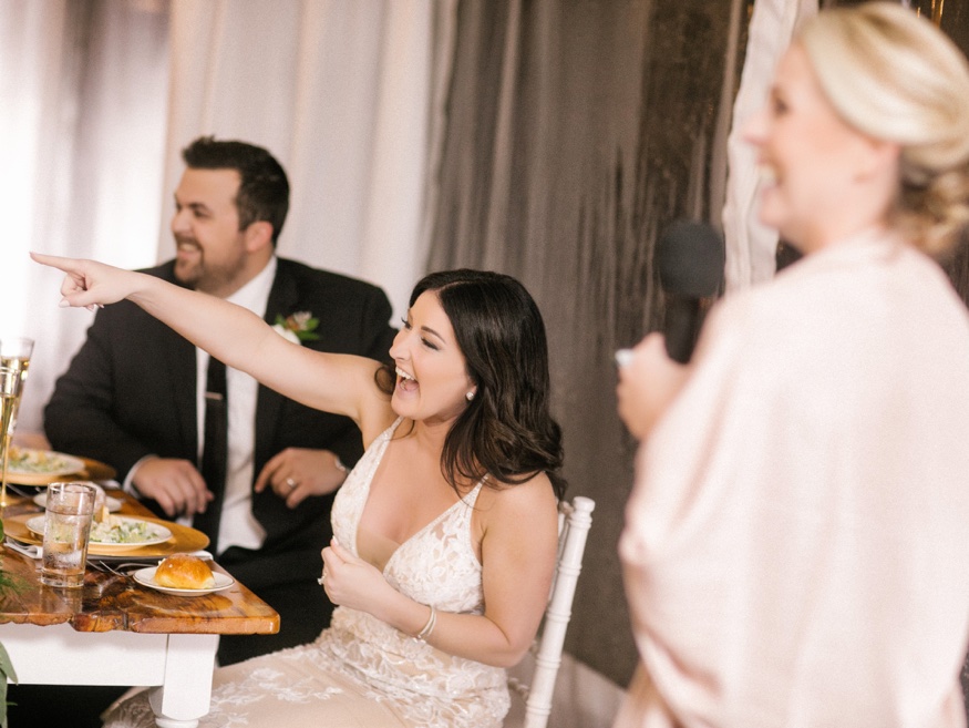 Maid of Honor and Best Man speeches at Brandywine Manor House wedding.