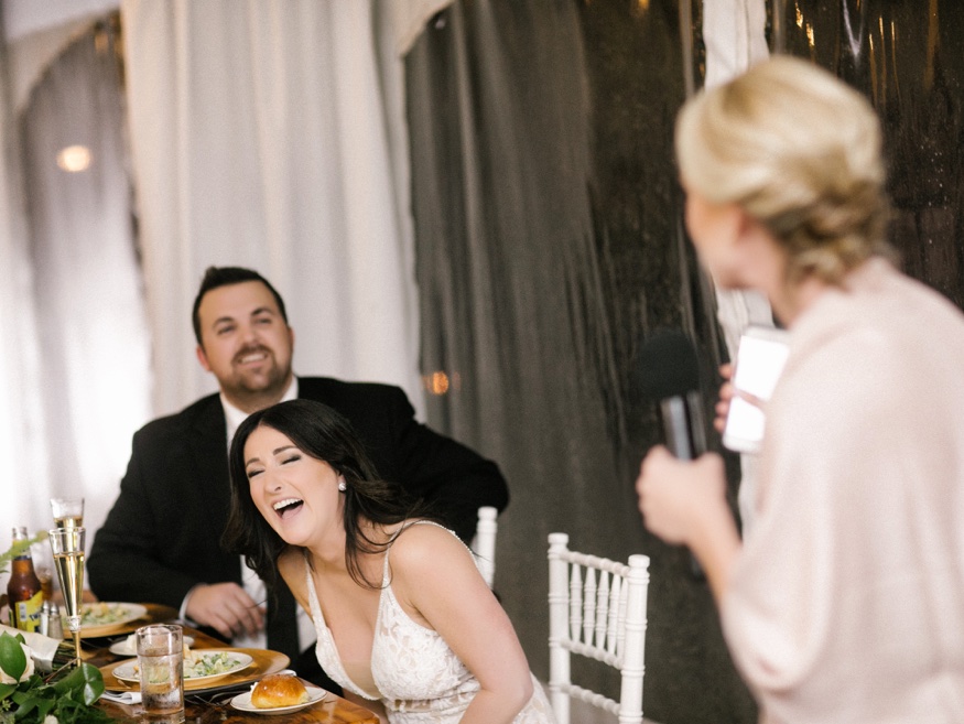 Maid of Honor and Best Man speeches at Brandywine Manor House wedding.
