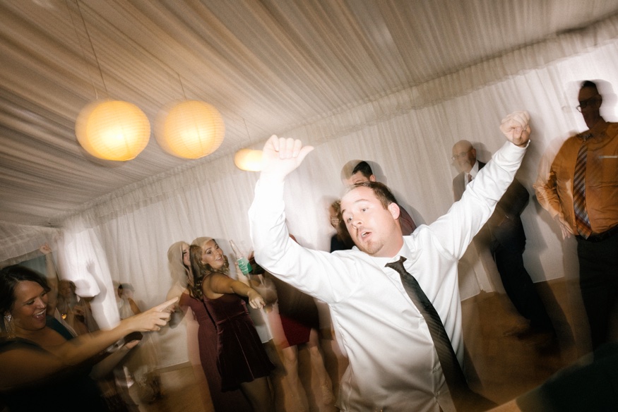 Dancing at Brandywine Manor House wedding reception. DJ Ben Ostroff from EBE.
