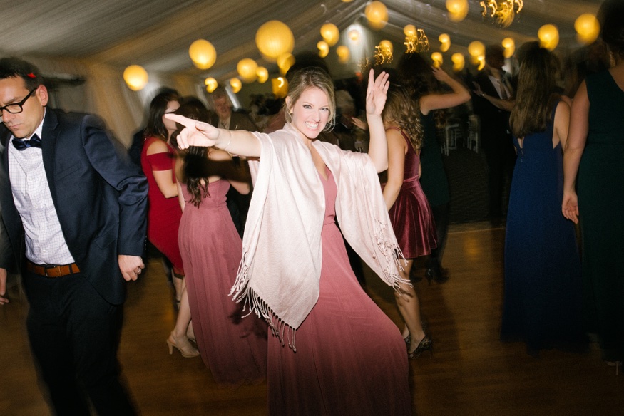 Dancing at Brandywine Manor House wedding reception. DJ Ben Ostroff from EBE.