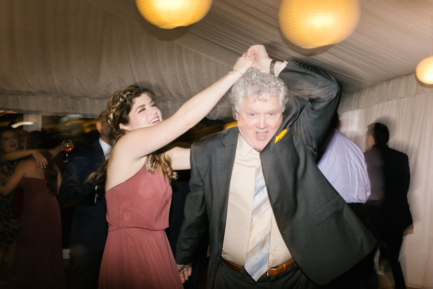 Dancing at Brandywine Manor House wedding reception. DJ Ben Ostroff from EBE.