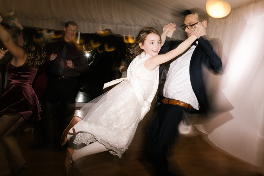 Dancing at Brandywine Manor House wedding reception. DJ Ben Ostroff from EBE.