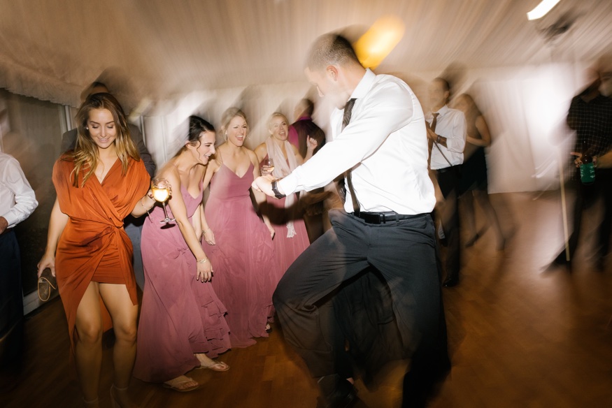 Dancing at Brandywine Manor House wedding reception. DJ Ben Ostroff from EBE.