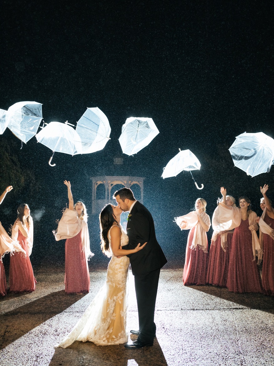 Night portraits with sparklers at the Brandywine Manor House wedding.