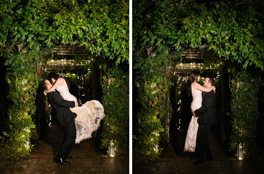 Night portraits at the Brandywine Manor House wedding.
