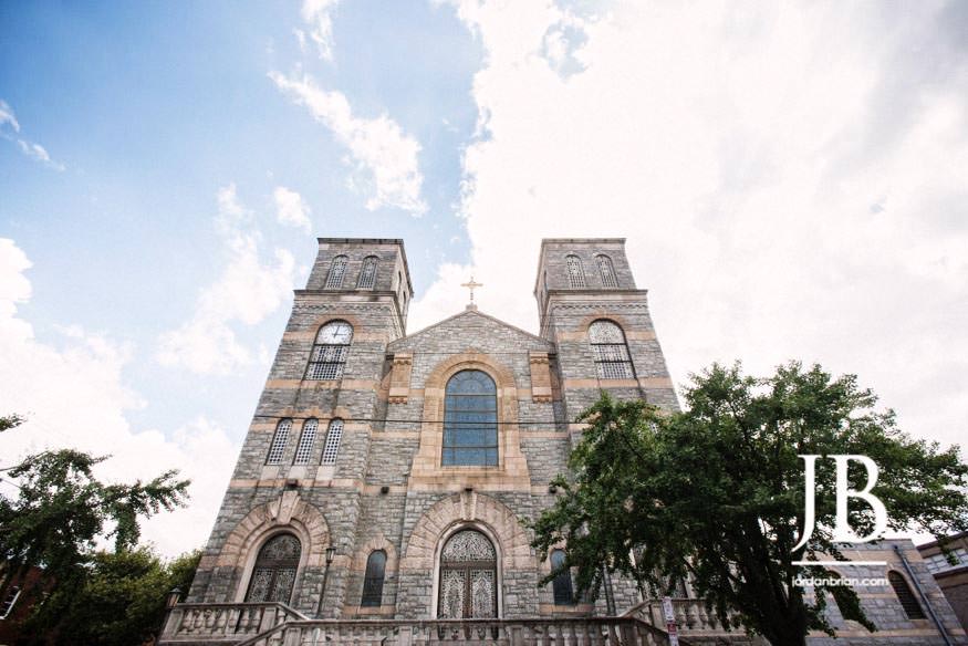 wedding ceremony at Saint Monica Church, Philadelphia