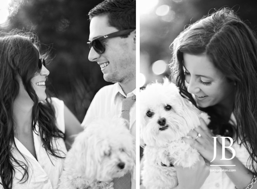 Engaged couple laughing together during Ocean City NJ engagement session