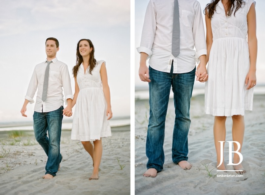 Dominique and Brad on Ocean City NJ beach with feet in sand