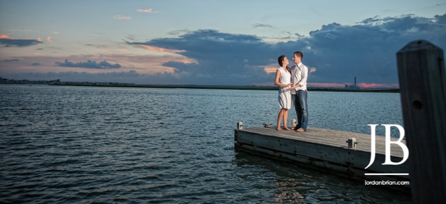 Dominique and Brad portrait on the dock at Ocean City New Jersey