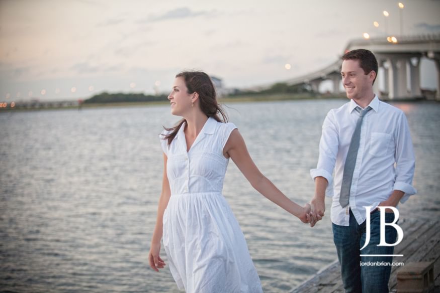 Dominique and Brad at sunset, Ocean City New Jersey engagement photography