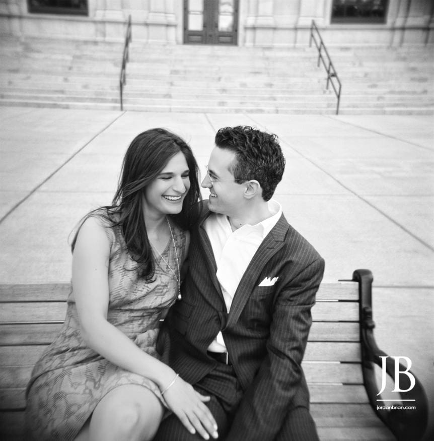 Holga square film portrait of Elana and Spencer, Please Touch Museum engagement
