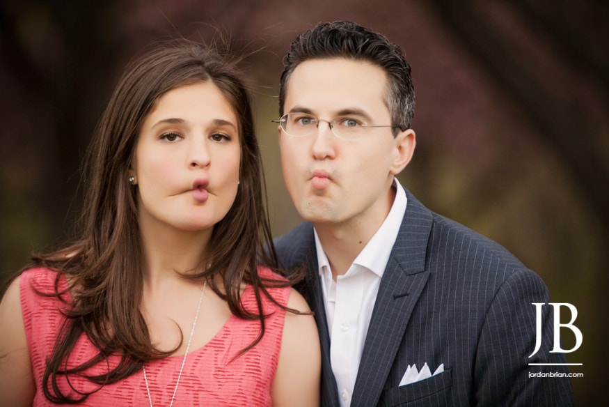 Elana and Spencer portrait on museum steps, Please Touch Museum Philadelphia