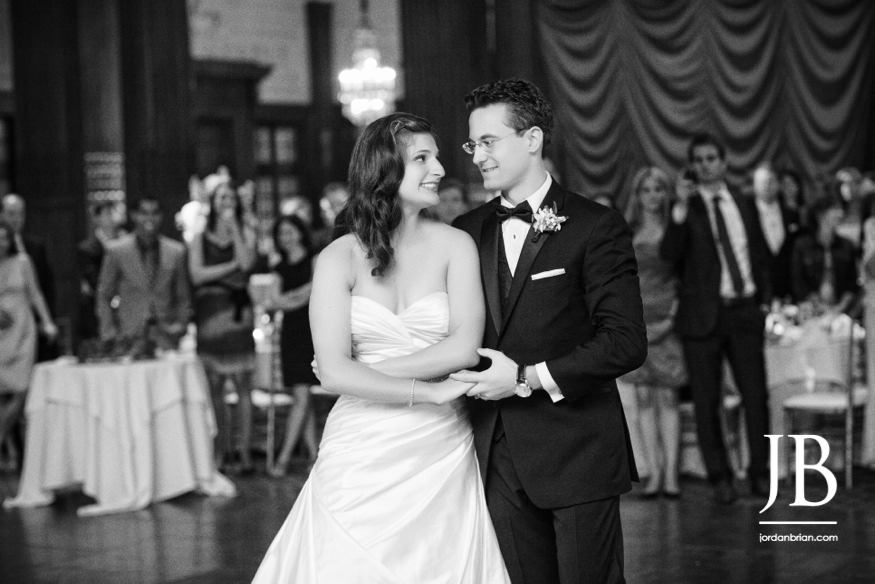 Crystal Tea Room Philadelphia wedding reception guests dancing and celebrating