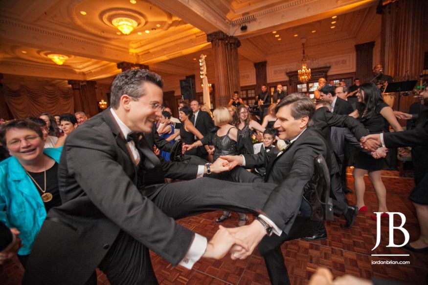 Crystal Tea Room Philadelphia wedding reception candid dance floor