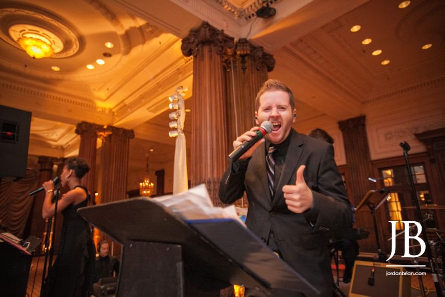 Crystal Tea Room Philadelphia wedding reception guests candid