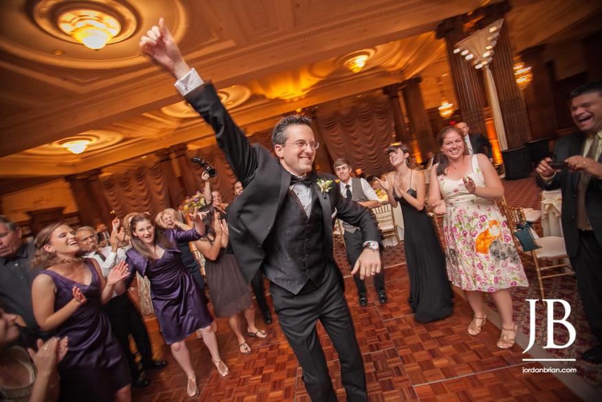 Crystal Tea Room Philadelphia wedding reception band and dance floor