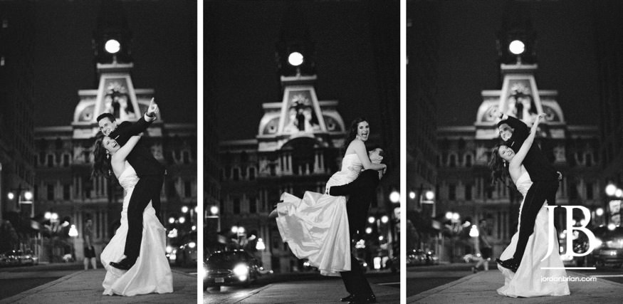 Elana and Spencer wide portrait Crystal Tea Room Philadelphia wedding