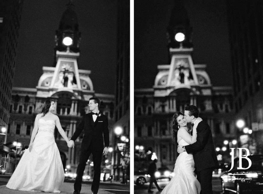 Elana and Spencer wedding portrait Philadelphia downtown Broad Street