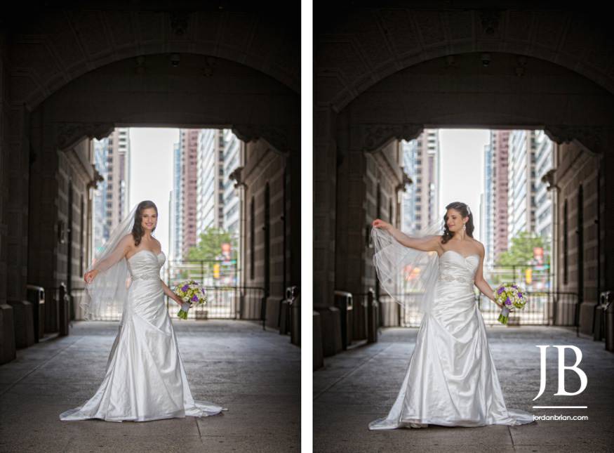 Elana and Spencer night portraits Broad Street Philadelphia City Hall wedding