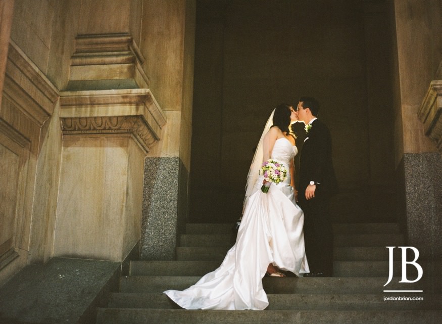 Elana and Spencer romantic nighttime wedding portrait Philadelphia