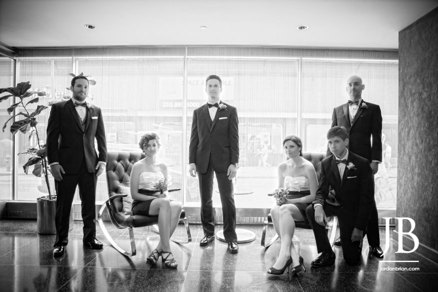 Spencer getting ready Loews Hotel Philadelphia Crystal Tea Room wedding