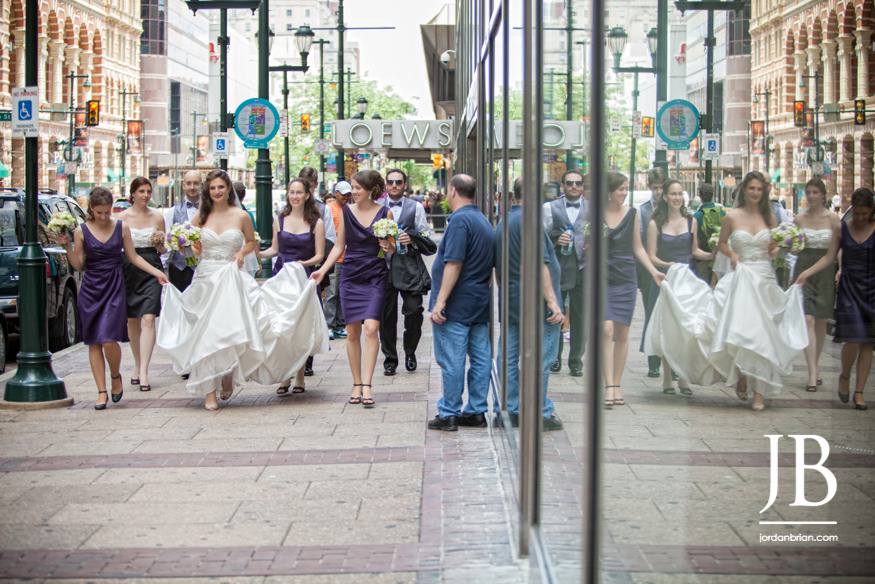 Crystal Tea Room Philadelphia wedding ceremony Chuppah processional