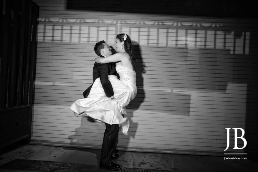 Elana and Spencer final wedding portrait Philadelphia City Hall night