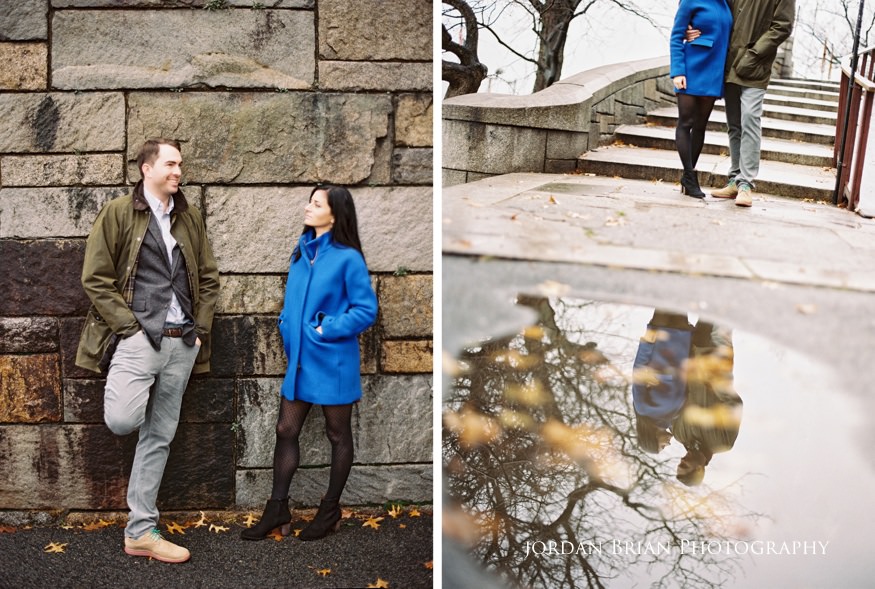 winter engagement session in new york city