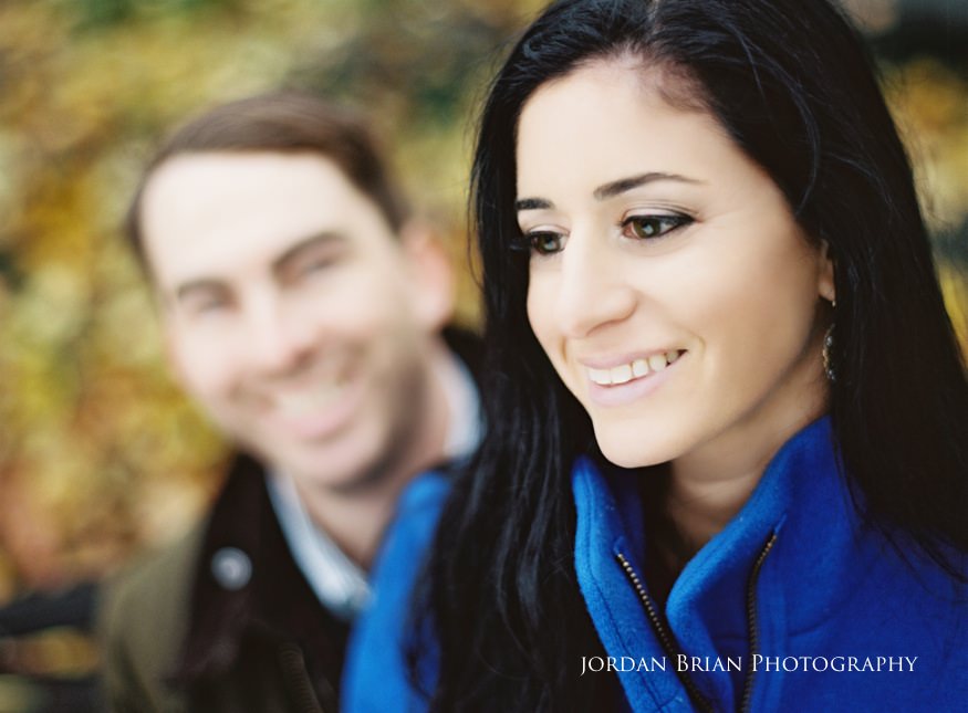 portrait of couple at new york city engagement session
