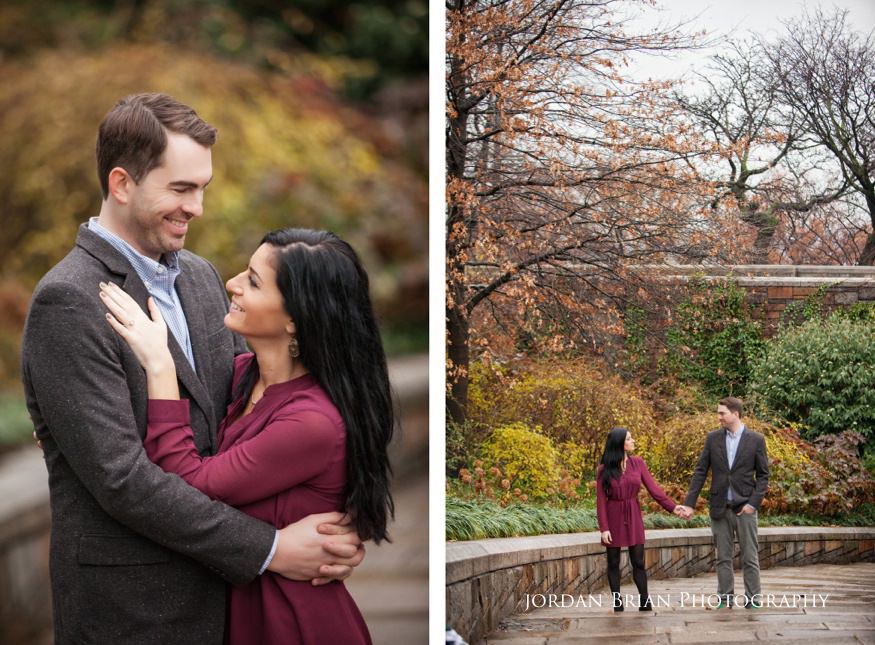 couple at riverside park for new york city engagement session