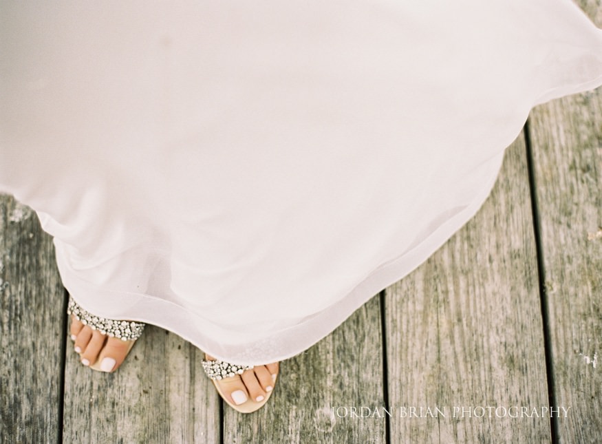 bride's shoes at rehoboth beach