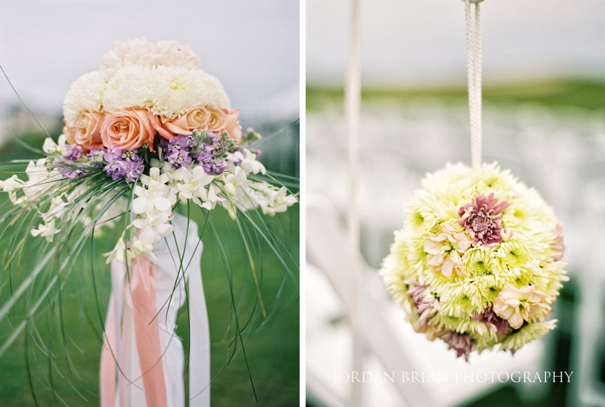 flowers at rehoboth beach country club outdoor wedding ceremony