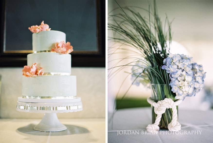 Wedding cake at Rehoboth Beach Country club wedding reception