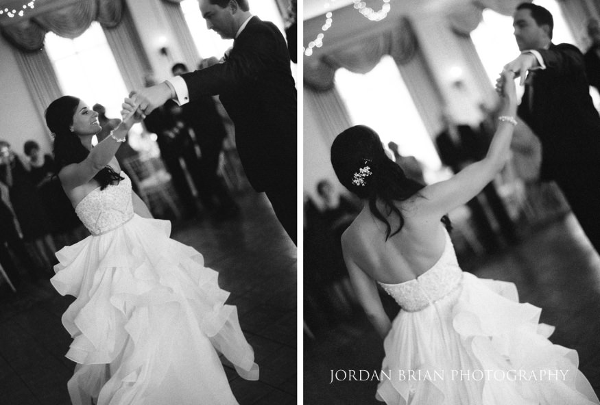 Bride and groom first dance at Rehoboth Beach Country Club wedding.