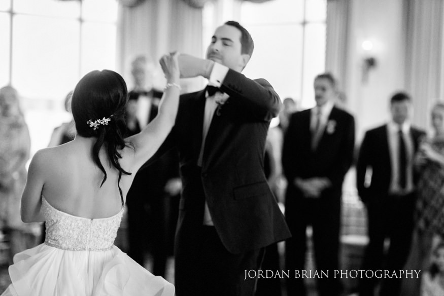 Bride and groom first dance at Rehoboth Beach Country Club wedding.
