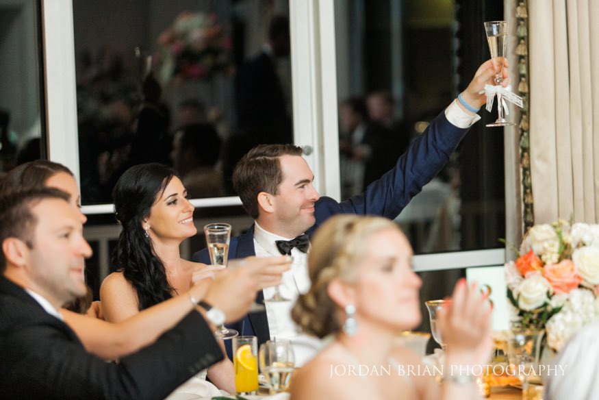 Bride and groom at wedding reception at Rehoboth Beach Country Club