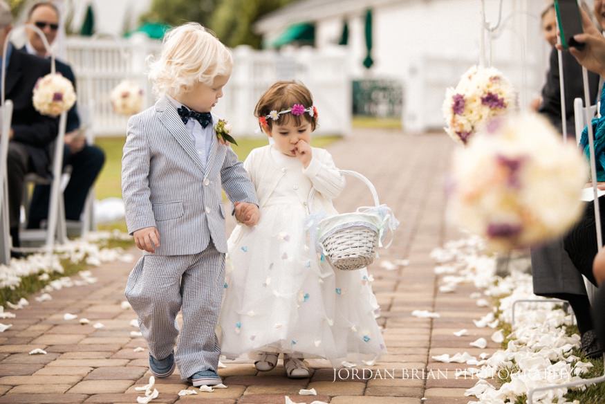 flower girl and ring bearer at rehoboth beach country club wedding