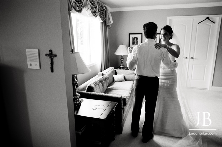 Emily and Thom black and white film wedding moment