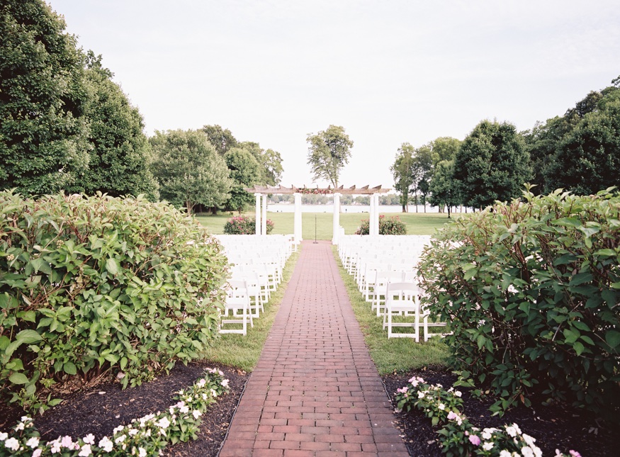 Outdoor wedding ceremony at Pen Ryn Estate wedding.